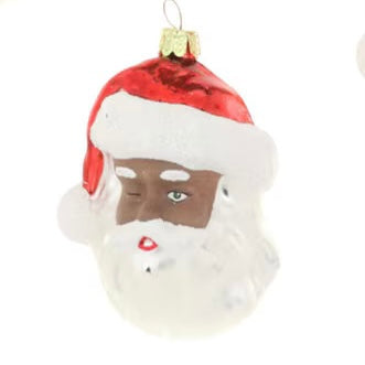 Santa Glass Ornament