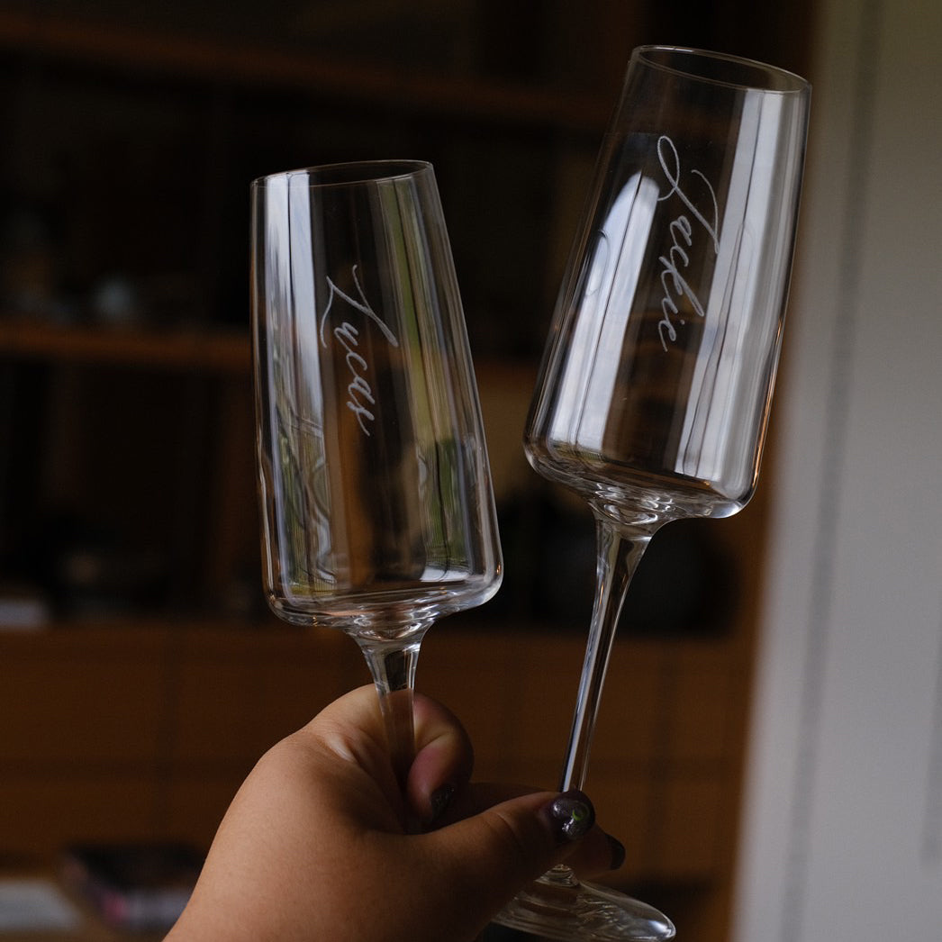 Personalized Champagne Glasses Gift Box Set