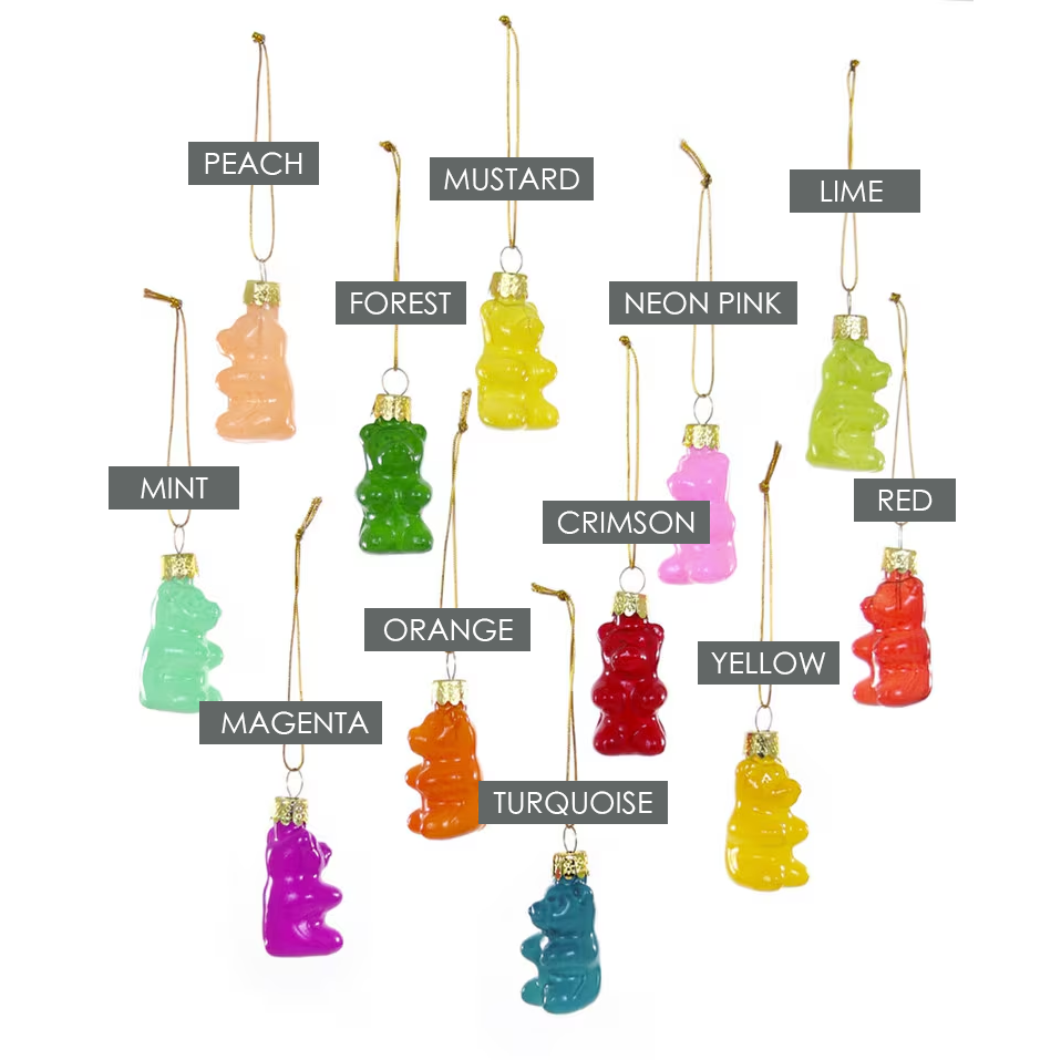 小熊軟糖聖誕玻璃吊飾