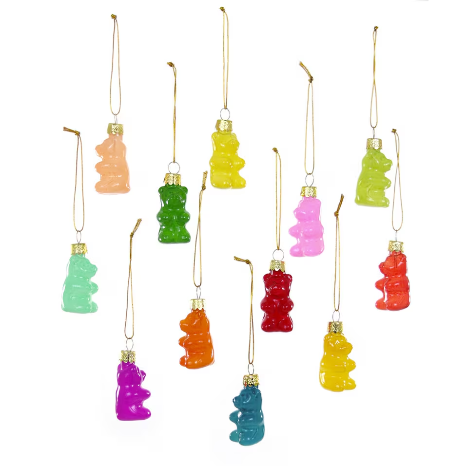 小熊軟糖聖誕玻璃吊飾