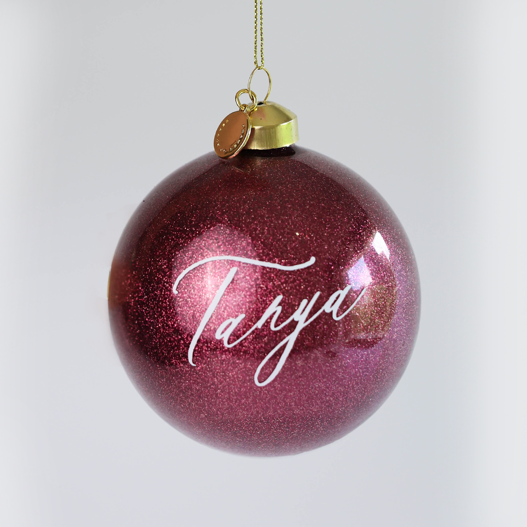Personalized Glass Bauble | Wild Berry