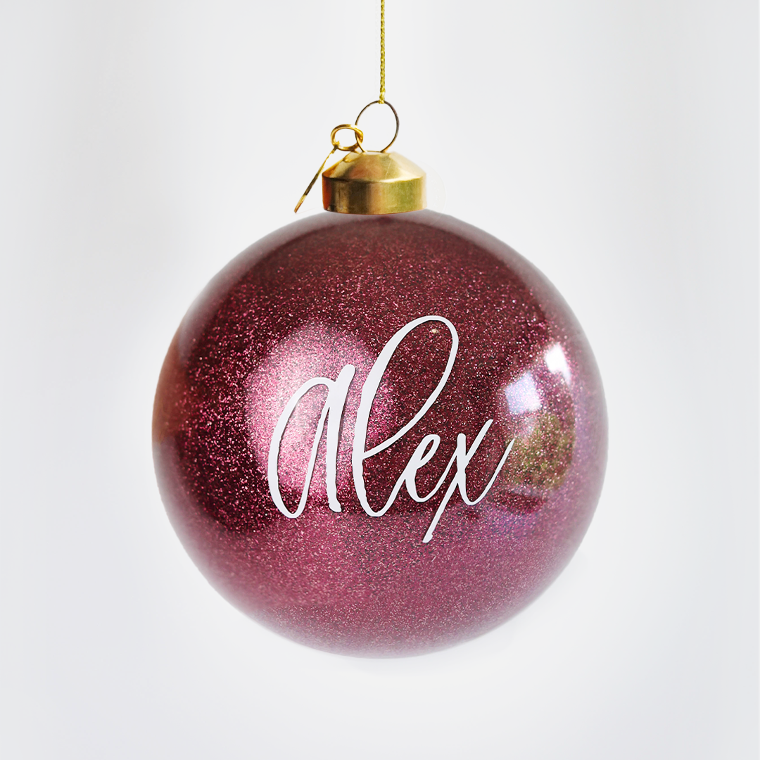 Personalized Glass Bauble | Wild Berry