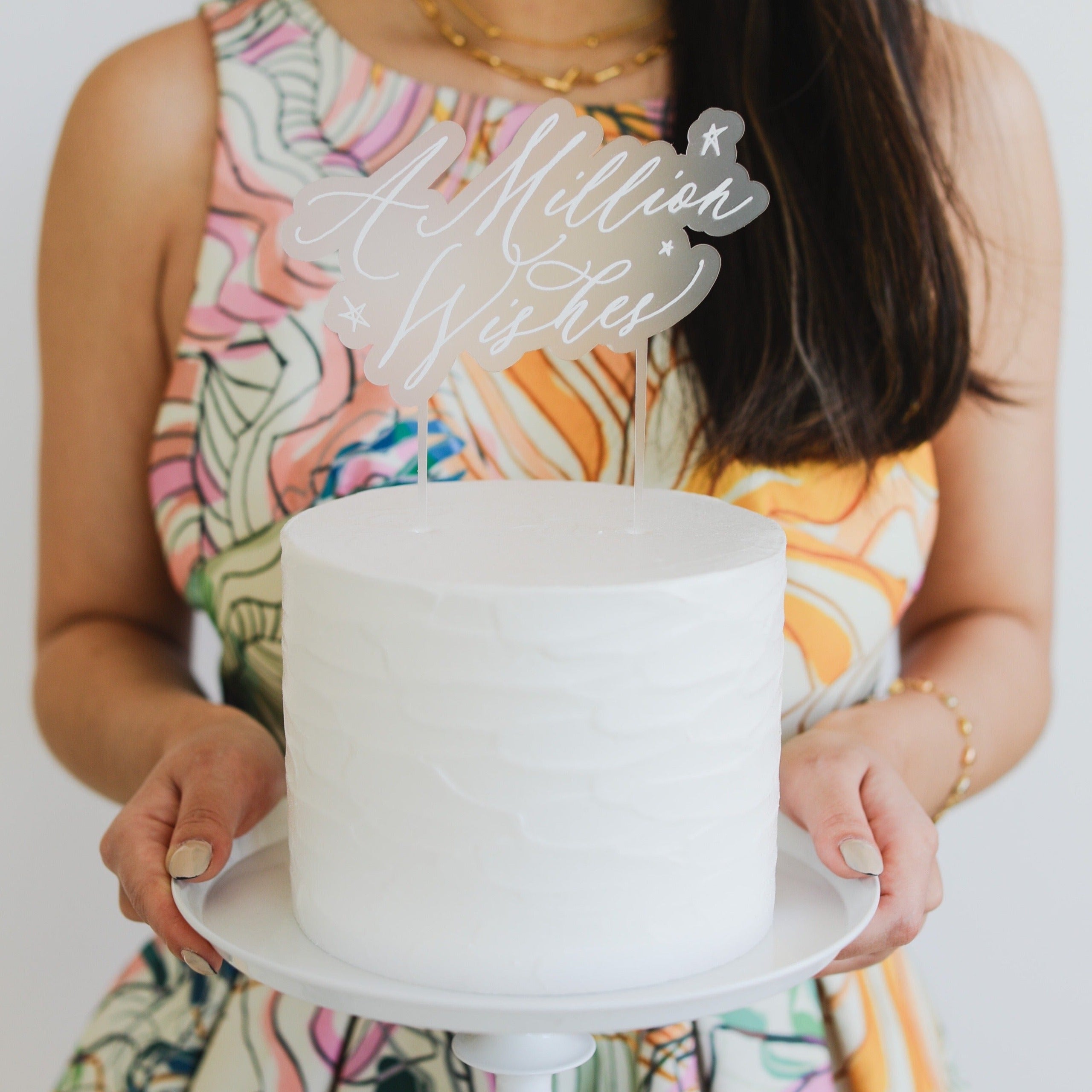 White Personalized Cake Topper 客製化蛋糕插牌