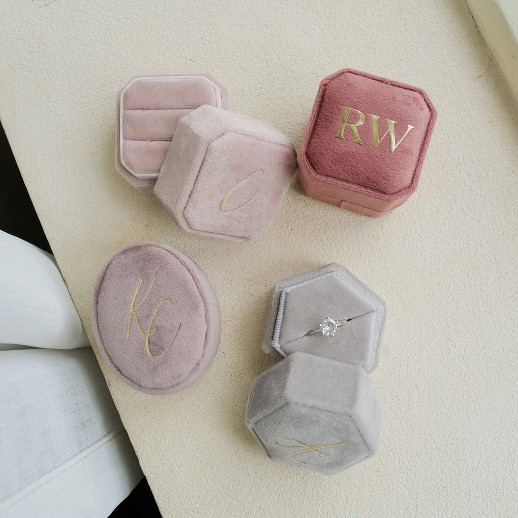 Ring Box Personalized Velvet Ring Box