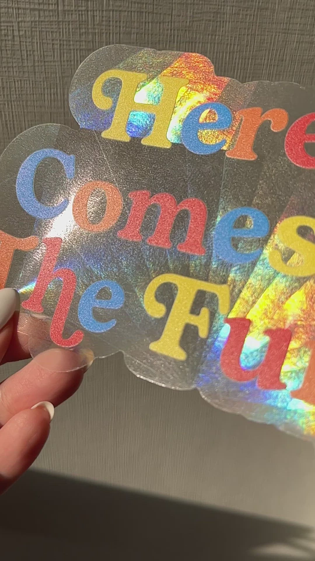 Here comes the sun suncatcher sticker 