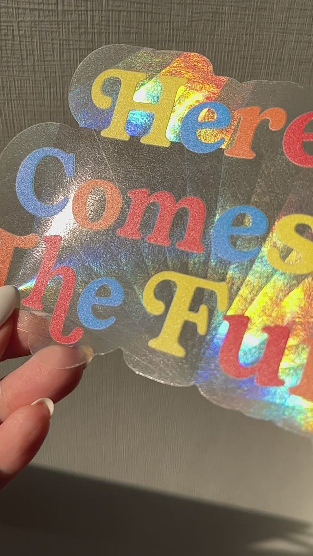 Here comes the sun suncatcher sticker 